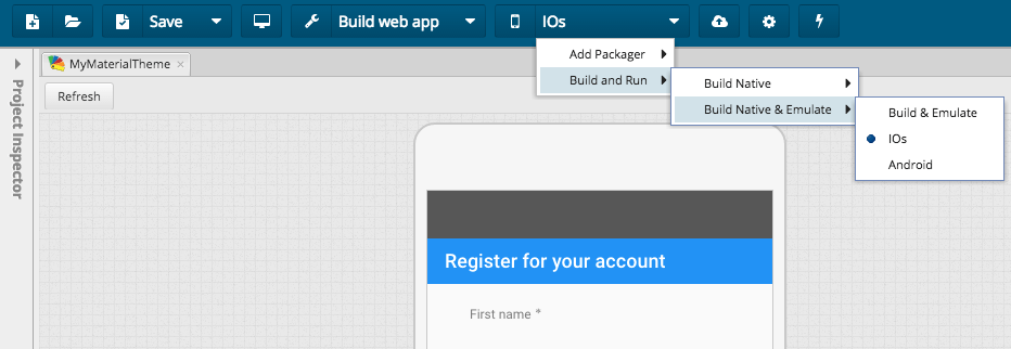 Build the App and Emulate on iOS or Android